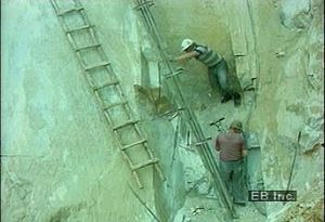 Watch white and colored marble quarried in Bulgarian mountains and transported for fabrication