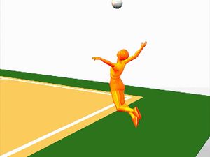 Observe the psychomotor coordination required to successfully execute a jump serve in volleyball