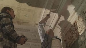 Observe how stucco reliefs are made and restored